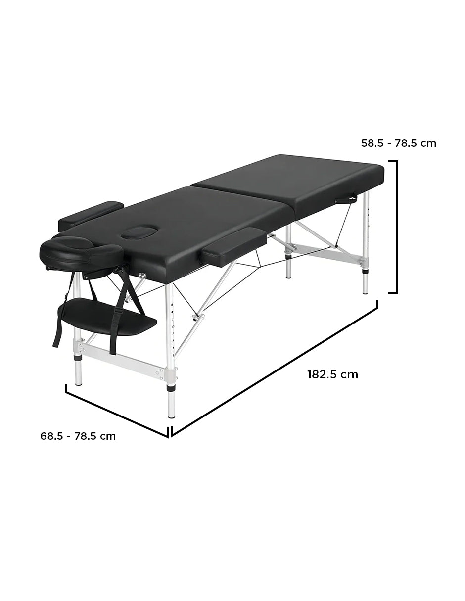 Cama de Masaje Portátil de Aluminio Pataya Negra – Camilla Plegable Ligera para Spa y Tatuajes Vanlig