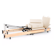 Cama de Pilates Reformer Profesional de Roble Plegable Beige