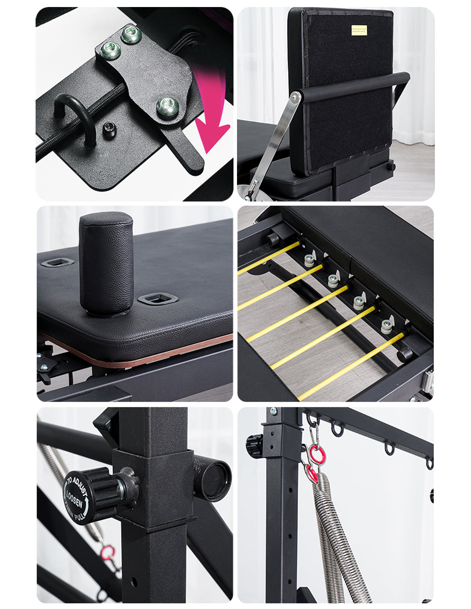 Camilla Reformer Pilates con Torre Media Alumizen Negro