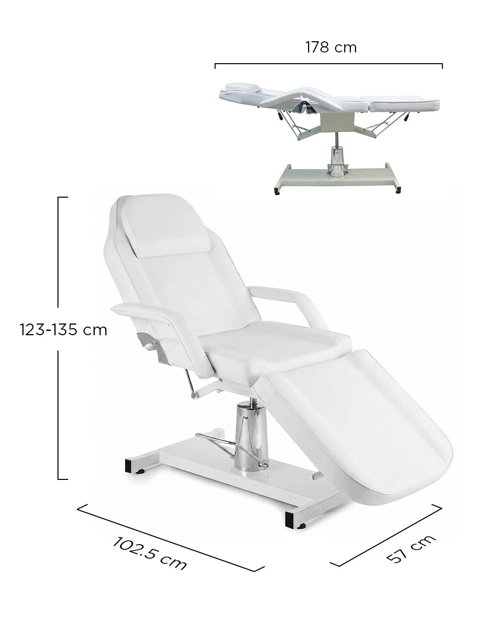 Camilla Hidráulica Multifuncional Malasia Blanca: Ergonomía 360° y Confort de Alta Gama