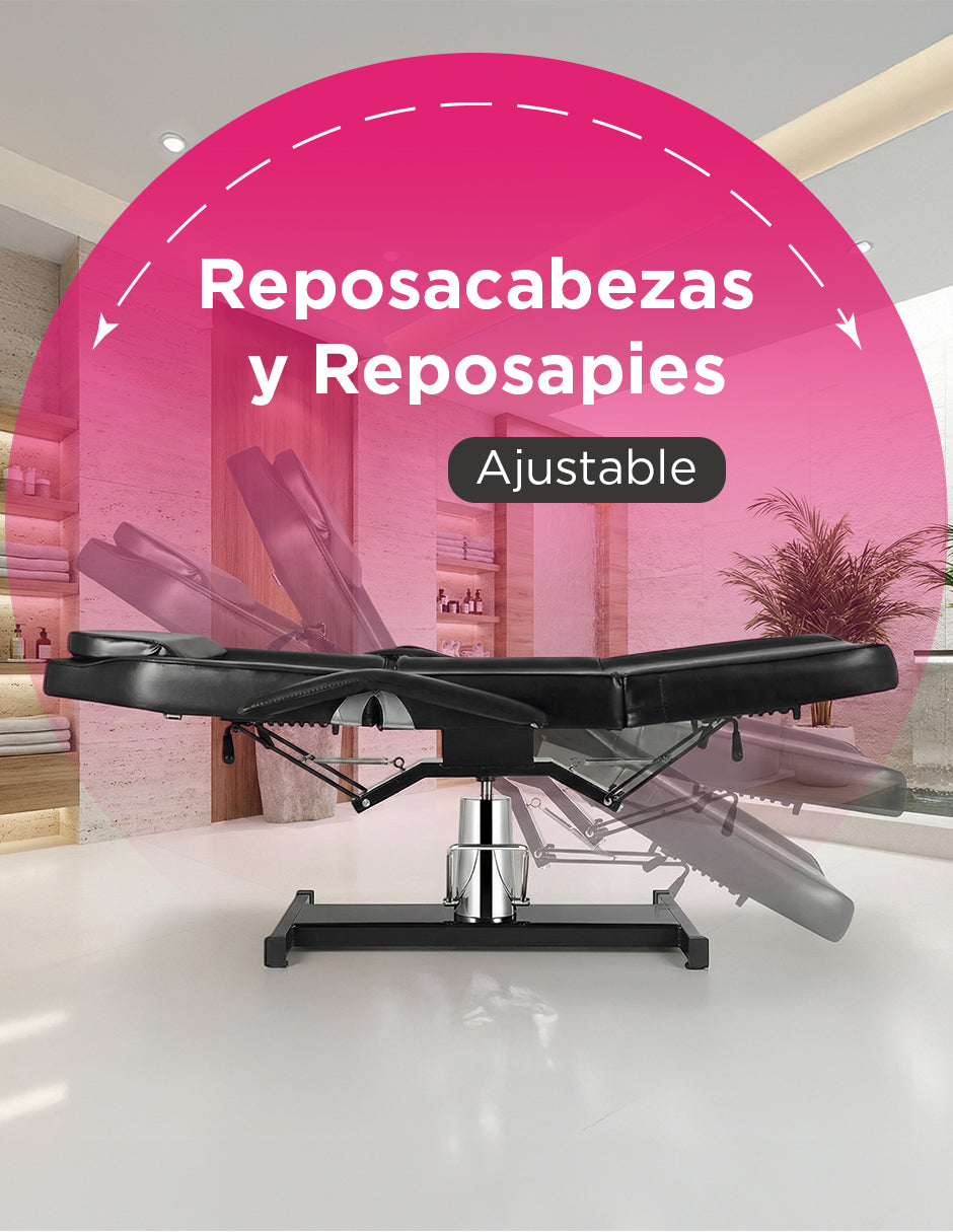 Camilla Hidráulica Multifuncional Malasia Negro: Ergonomía 360° y Confort de Alta Gama