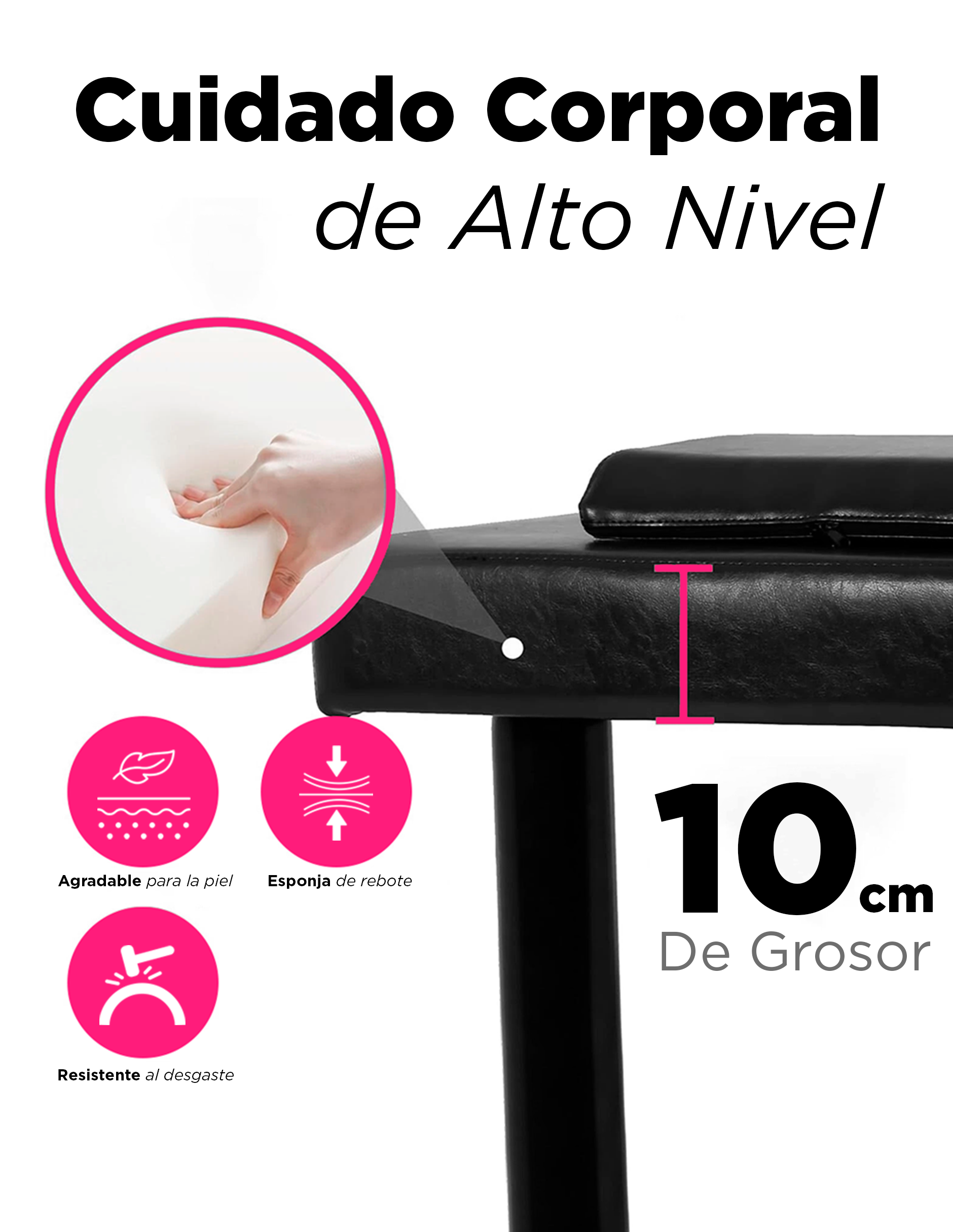 Camilla de Masaje Profesional Malaya Negro: Estabilidad de Acero con Diseño Ergonómico para Spas y Clínicas