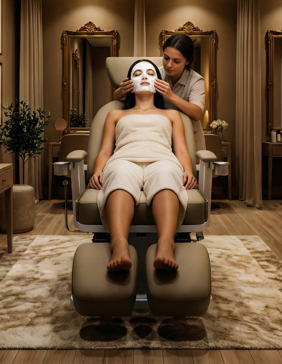 Camilla de Belleza Hidráulica Bianca Beige: Ajustable, Giratoria y Ergonómica