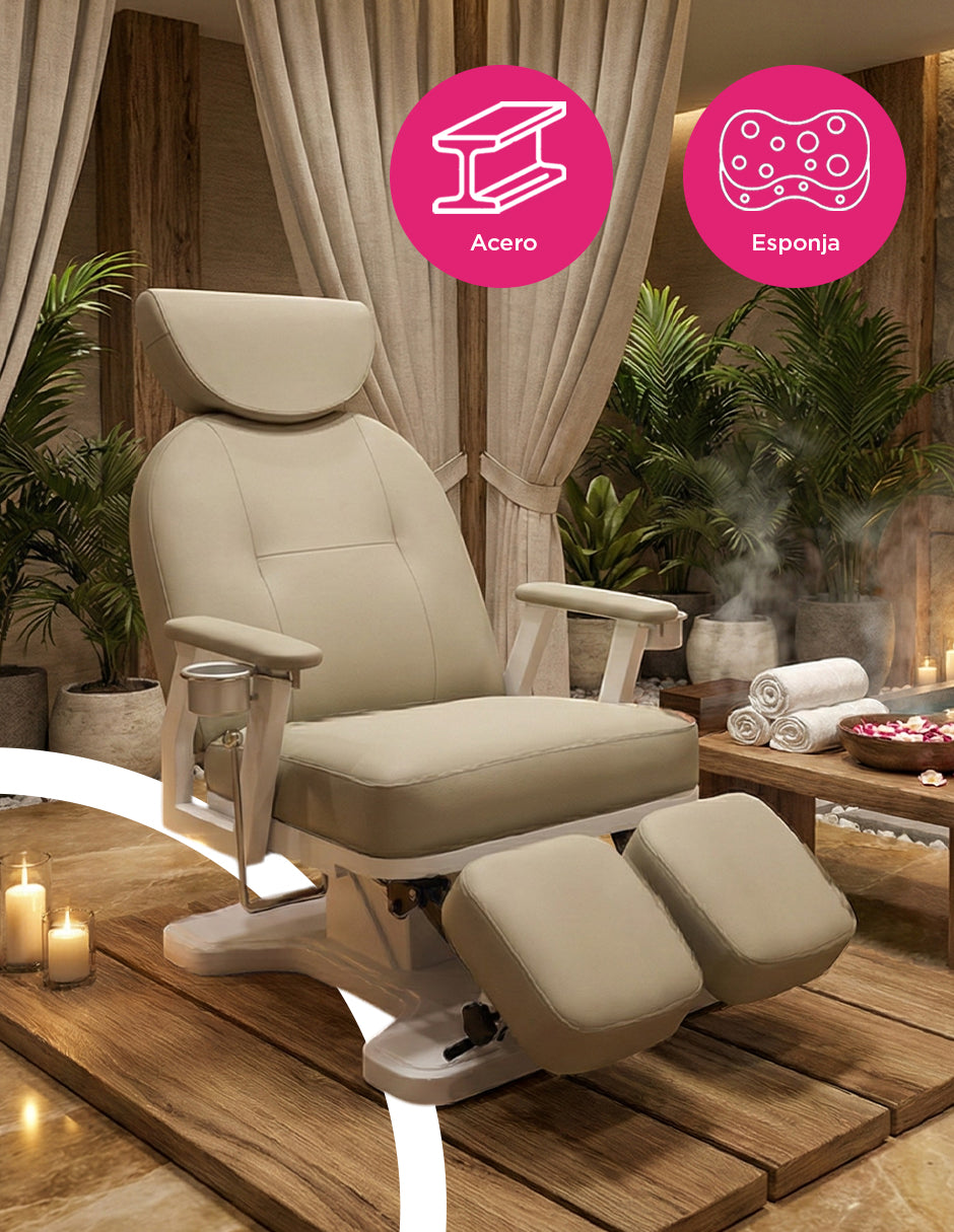 Camilla de Belleza Hidráulica Bianca Beige: Ajustable, Giratoria y Ergonómica