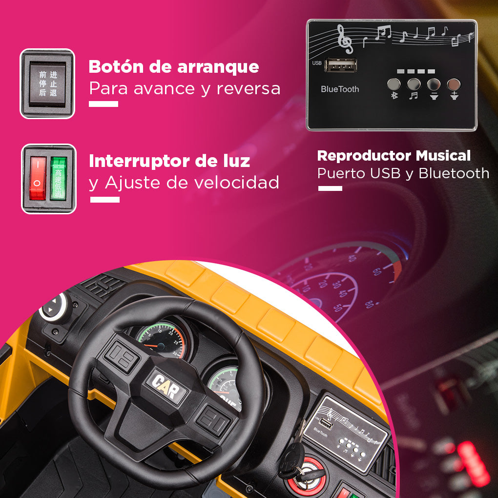Camión Montable Maxicarga Amarillo Eléctrico Con Batería