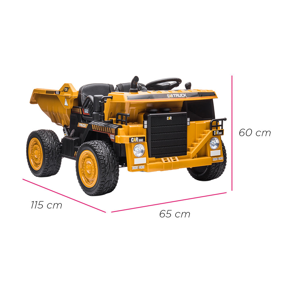 Camión Montable Maxicarga Amarillo Eléctrico Con Batería