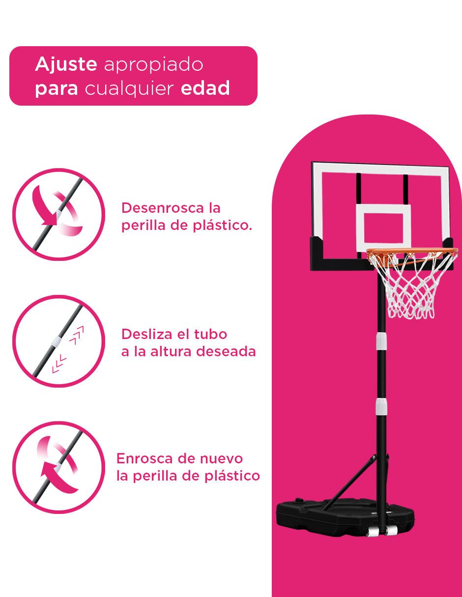 Canasta Basquetbol Baloncesto Altura 1 A 2.2 M Niños y Adultos