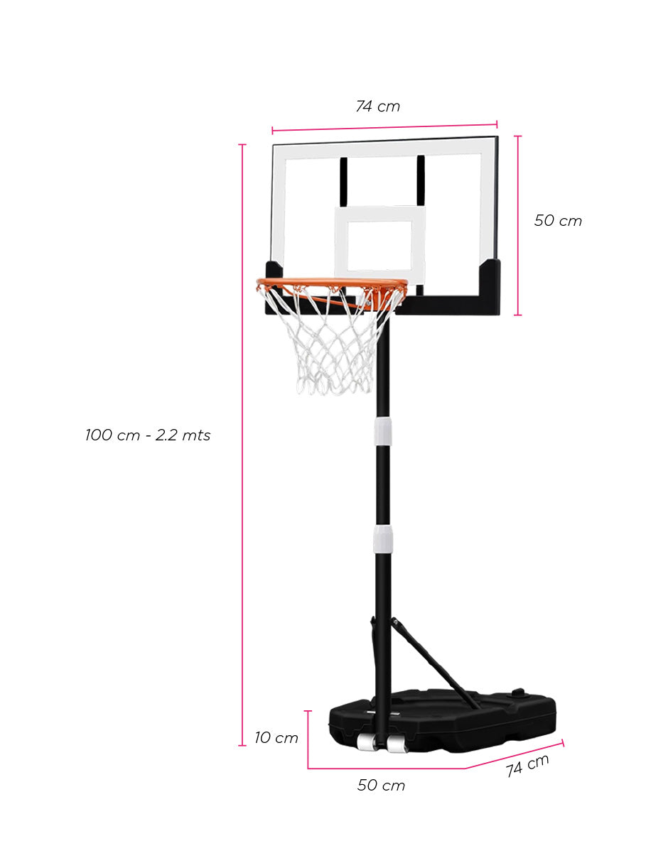 Canasta Basquetbol Baloncesto Altura 1 A 2.2 M Niños y Adultos