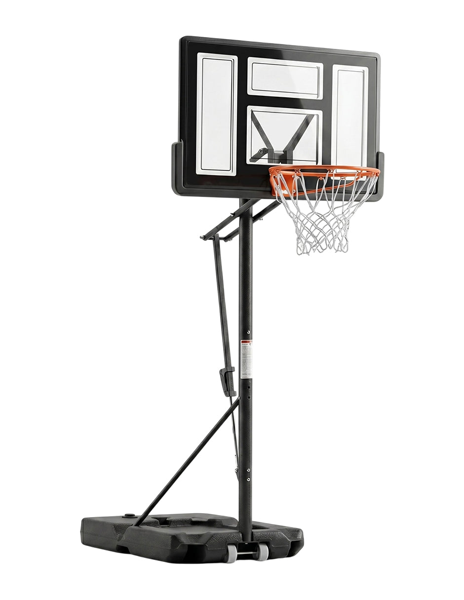 Canasta de Básquetbol Portátil Booker con Tablero de Policarbonato y Altura Ajustable de 1.45 a 3.05 m