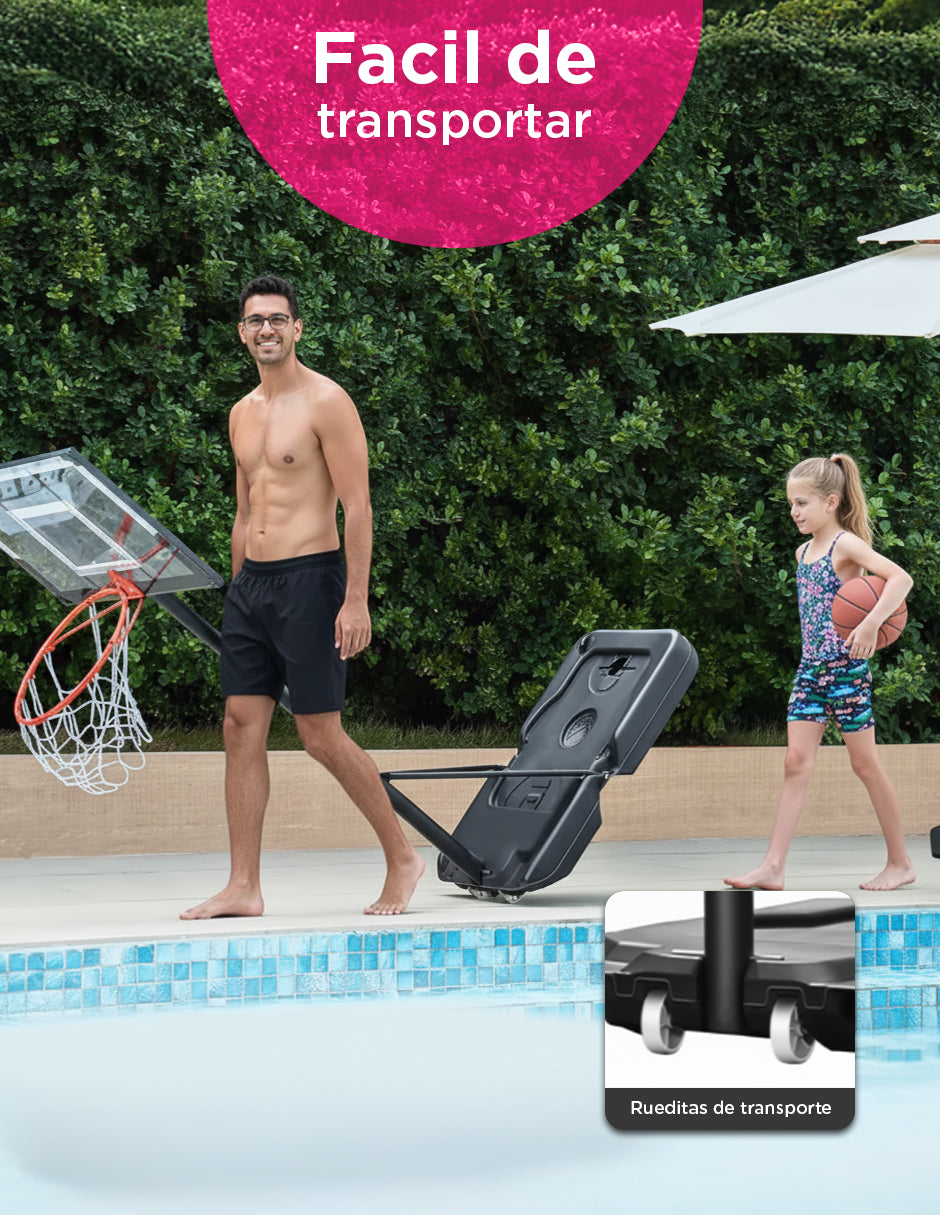 Canasta de Básquetbol Portátil Ajustable 1.1 a 3.05 m Vänlig ZW003 - Tablero con Doble Resorte e Impacto de Rebote