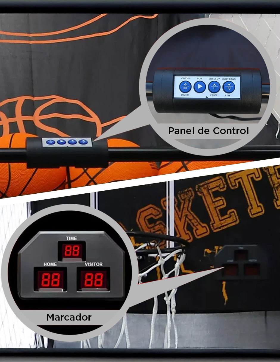 Canasta de Básquetbol Doble Vanlig: Juego Arcade Profesional con Marcador Digital