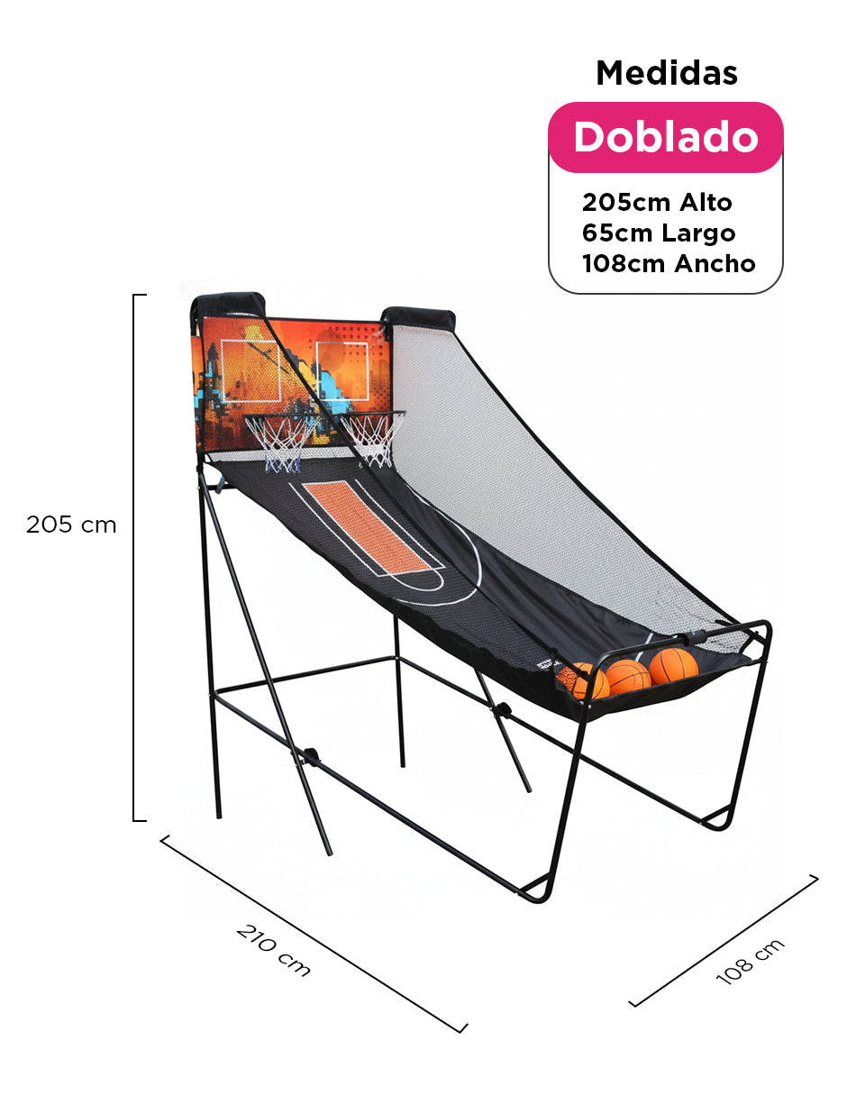 Canasta de Básquetbol Doble Vanlig: Juego Arcade Profesional con Marcador Digital