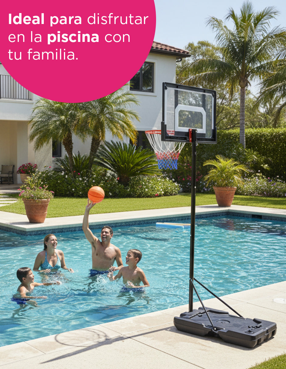 Canasta de Básquetbol Infantil Ajustable 0.90 a 2.2 m Vanlig S018K - Tablero de Policarbonato Portátil para Exterior e Interior