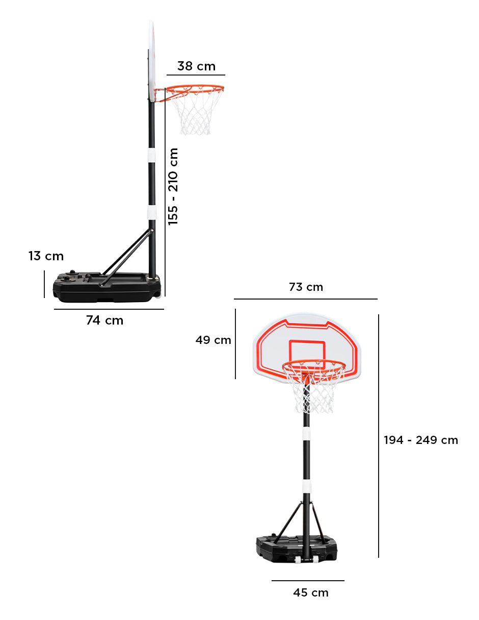 Canasta de Basquetbol Infantil Ajustable Vänlig S018 - Tablero Portátil de Exterior para Niños con Base Rellenable