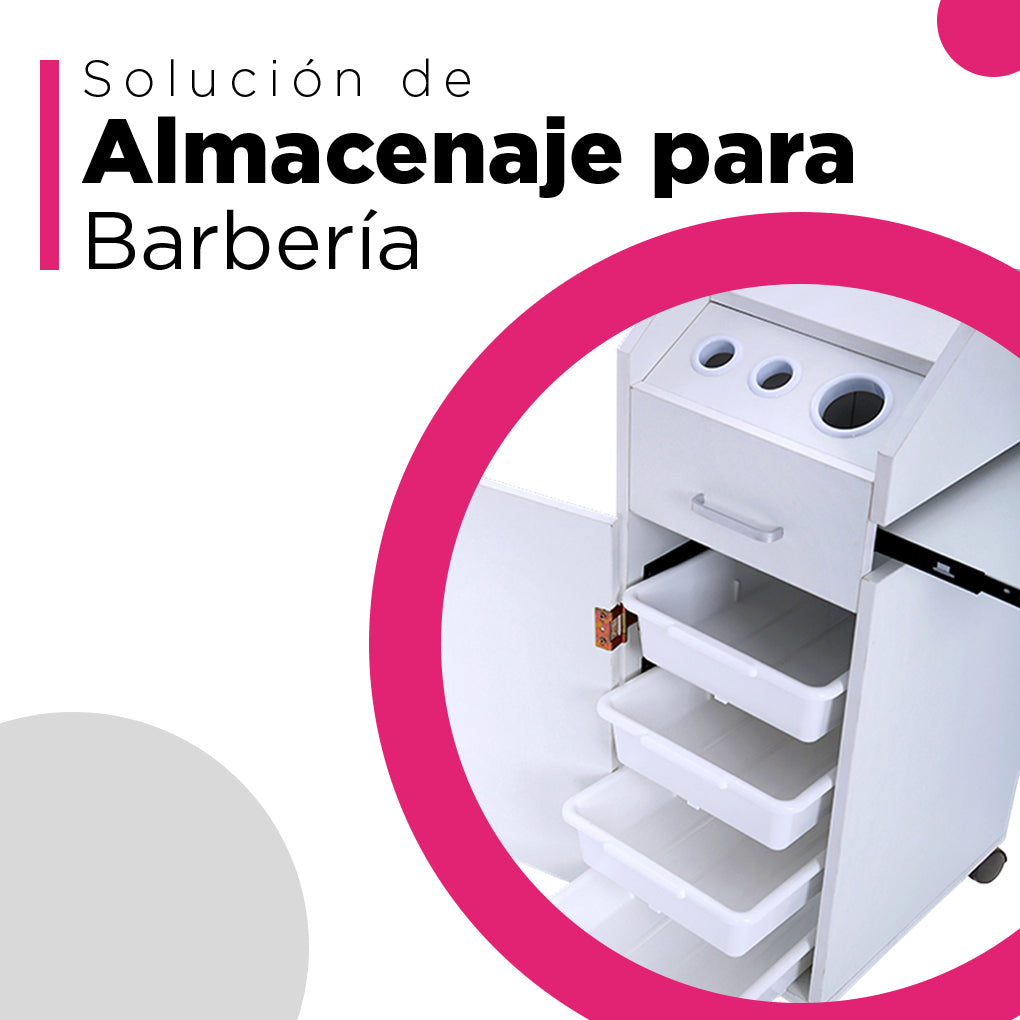 Carrito Auxiliar de Barbería Sicilia Blanco