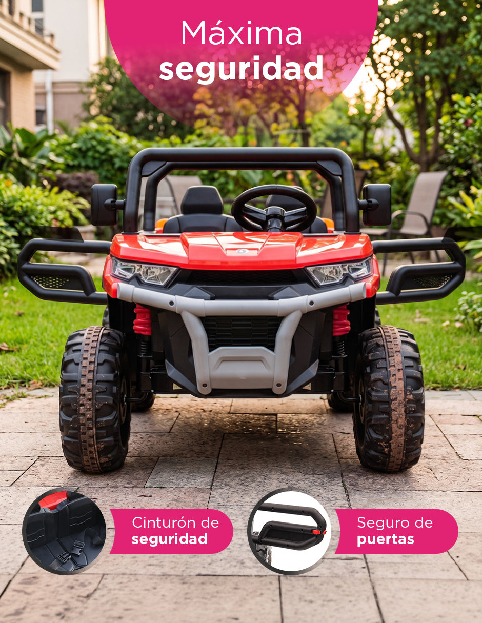 Carrito Eléctrico Infantil Safari 12V Doble Asiento Safari Rojo Vanlig