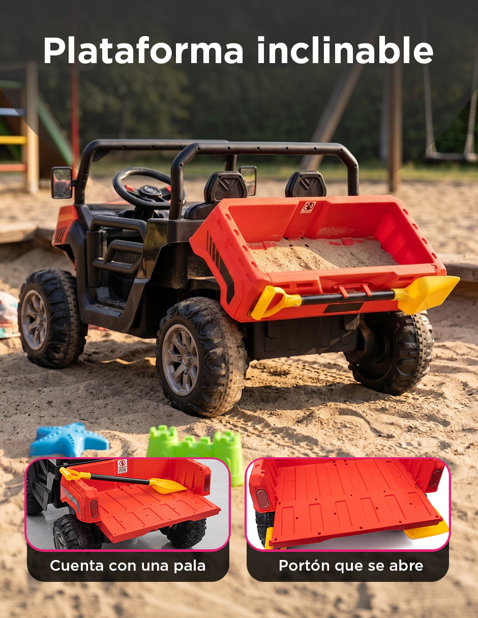 Carrito Eléctrico Infantil Safari 12V Doble Asiento Safari Rojo Vanlig