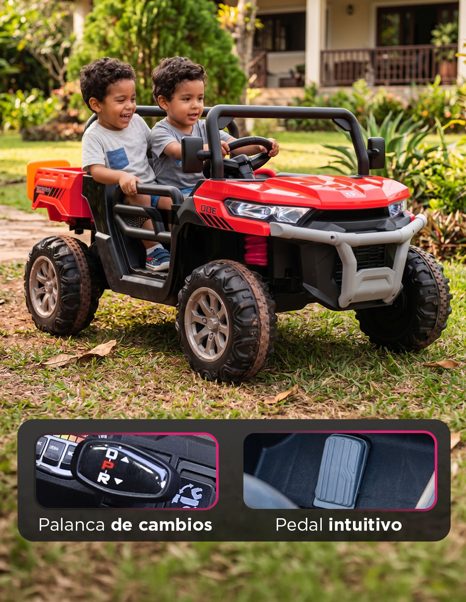 Carrito Eléctrico Infantil Safari 12V Doble Asiento Safari Rojo Vanlig