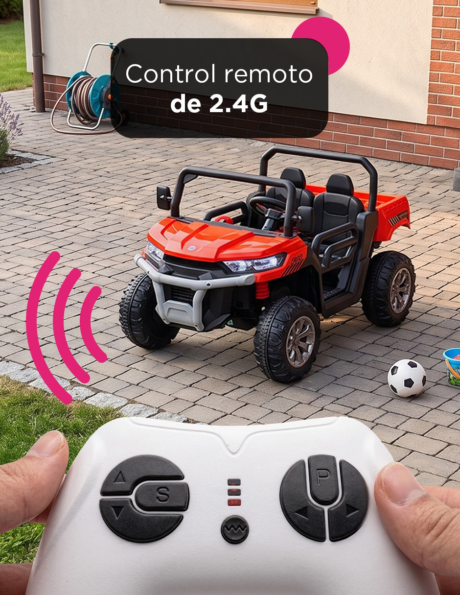 Carrito Eléctrico Infantil Safari 12V Doble Asiento Safari Rojo Vanlig