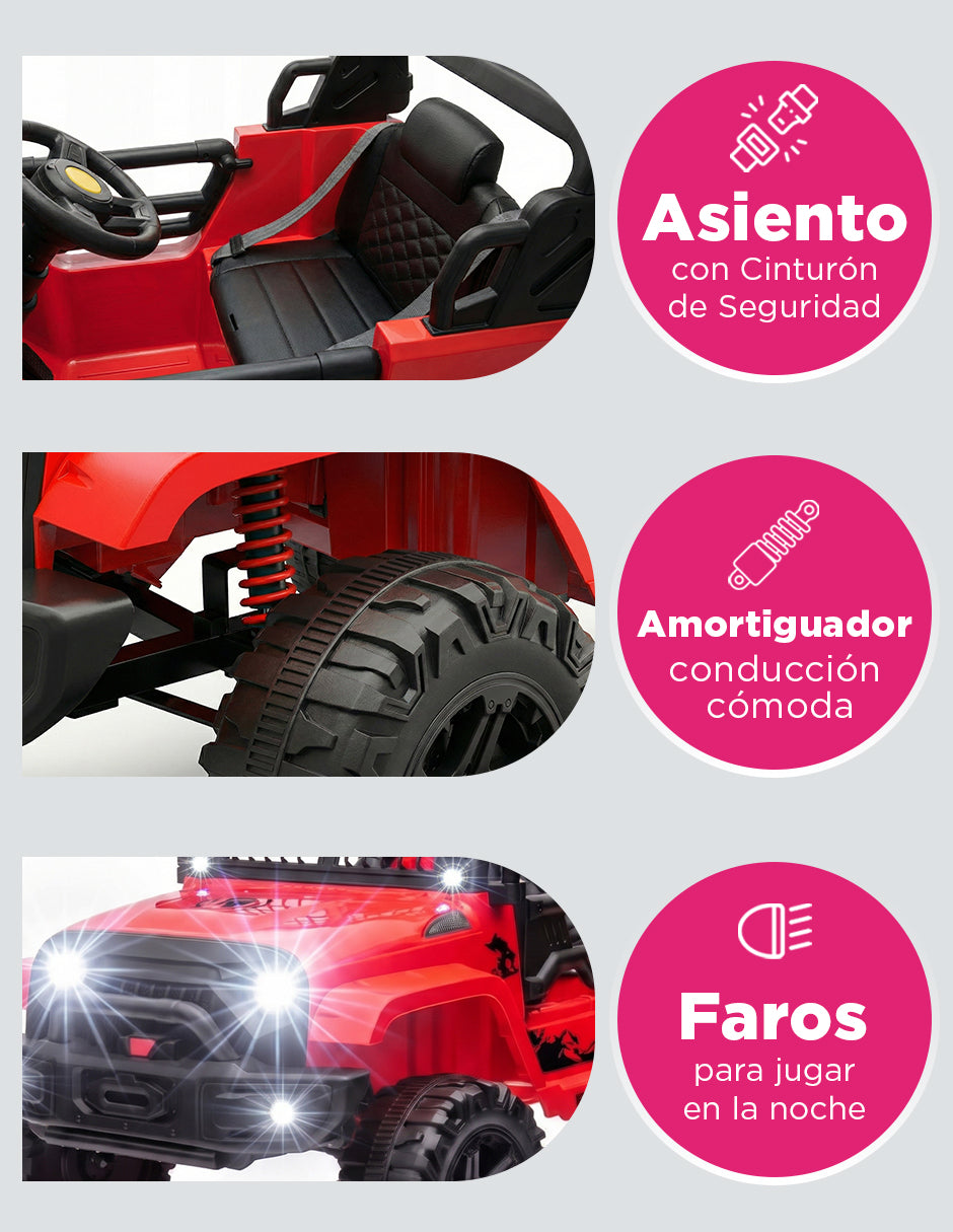 Carrito Eléctrico Montable Todo Terreno Racing Rogue Mp3 Rojo