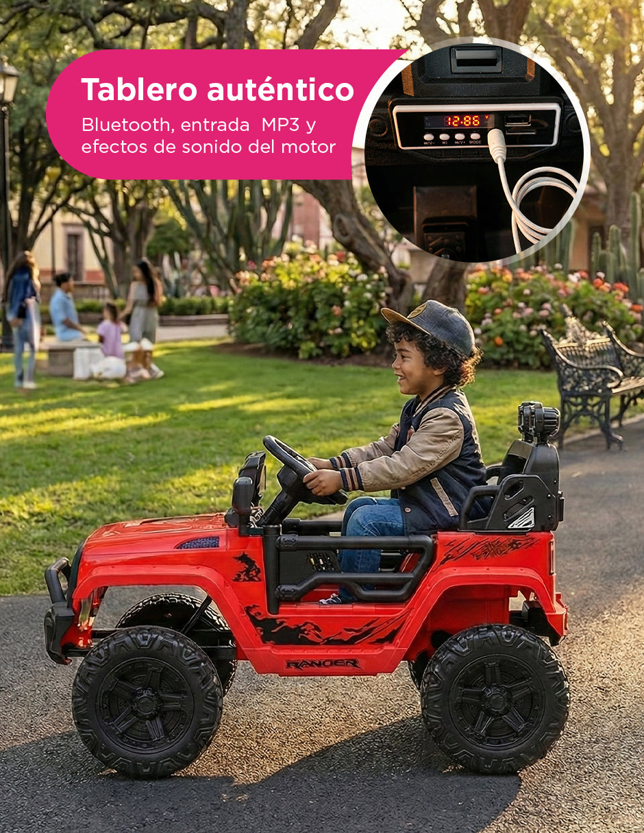 Carrito Eléctrico Montable Todo Terreno Racing Rogue Mp3 Rojo