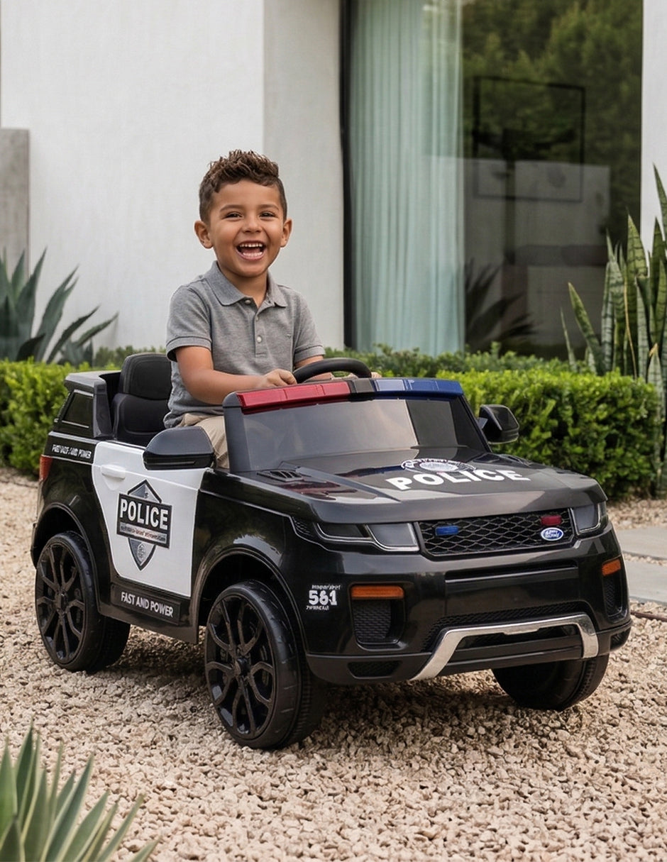 Carrito Eléctrico Patrulla de Policía Infantil 6V Vanlig