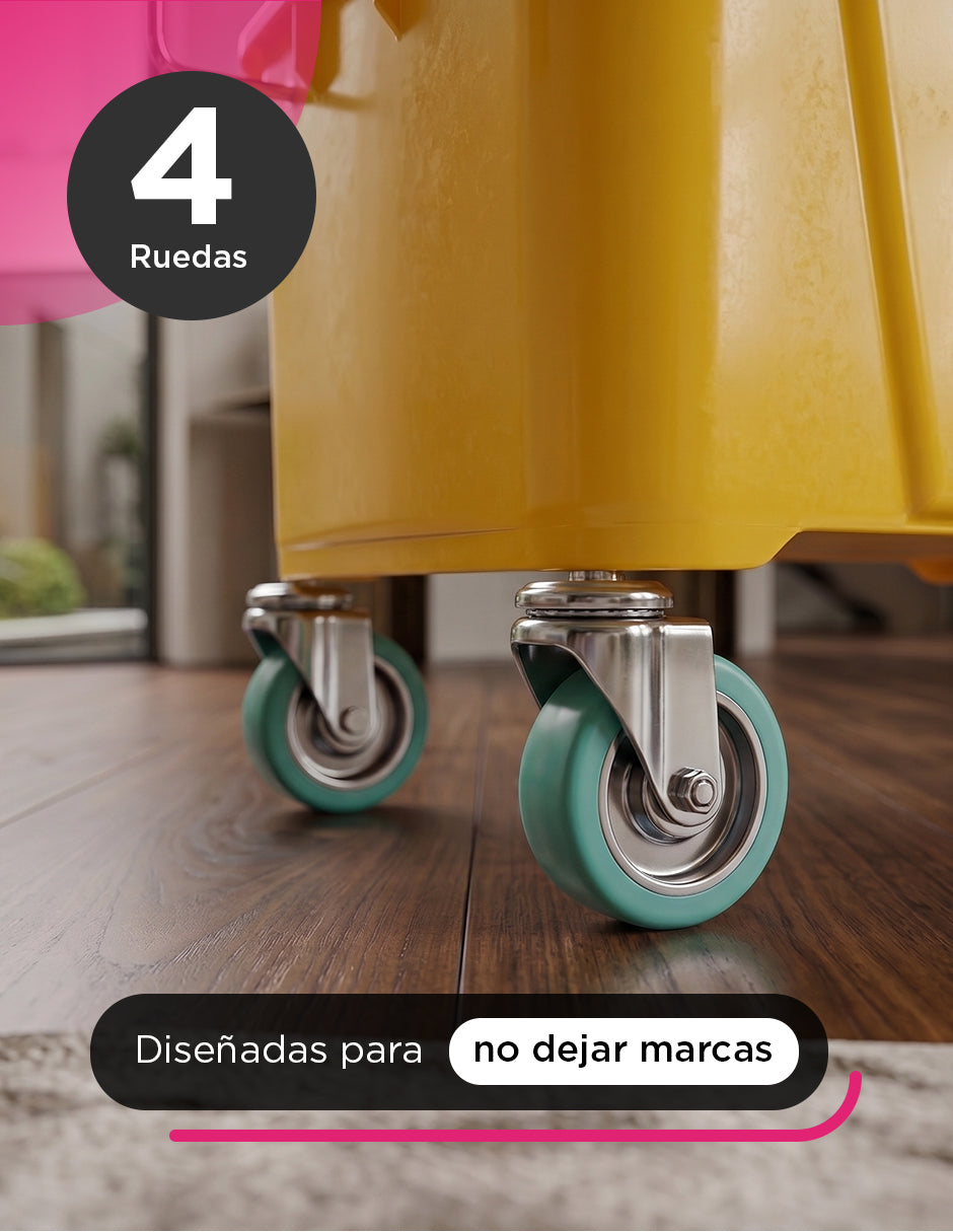 Carrito Exprimidor de Limpieza Fraser Vanlig Amarillo - Cubeta Portátil de 20L con Ruedas Anti-Marcas
