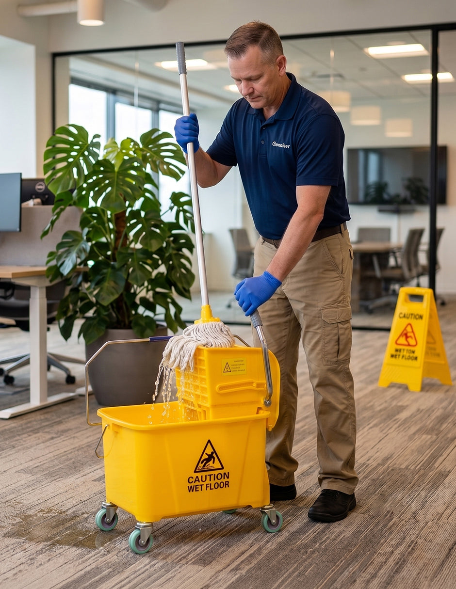 Carrito Exprimidor de Limpieza Fraser Vanlig Amarillo - Cubeta Portátil de 20L con Ruedas Anti-Marcas