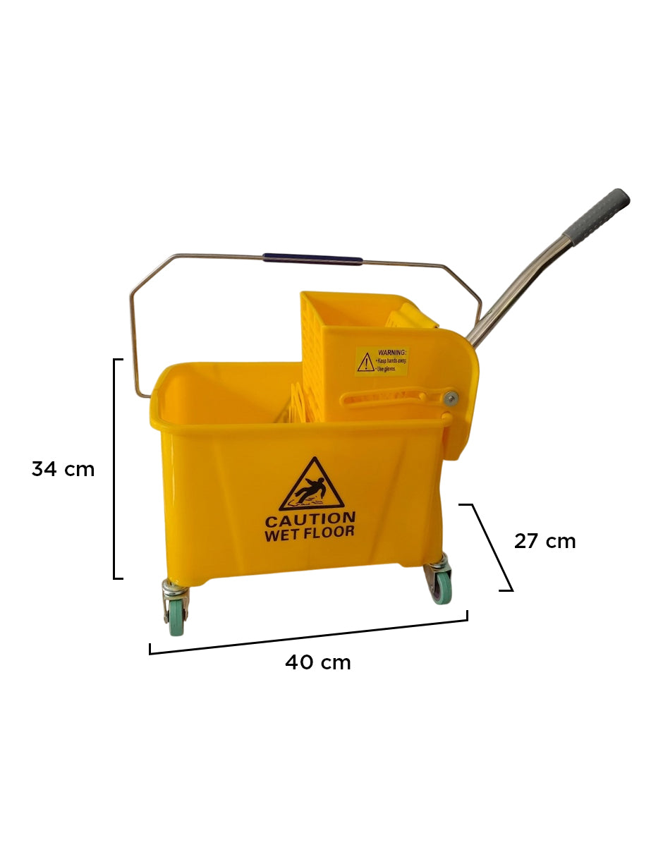 Carrito Exprimidor de Limpieza Fraser Vanlig Amarillo - Cubeta Portátil de 20L con Ruedas Anti-Marcas