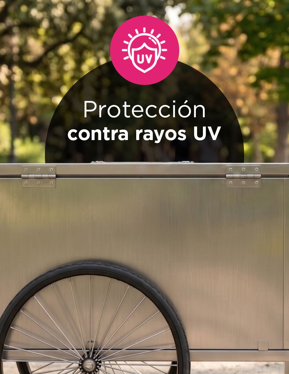 Carrito de Paletas de Hielo Eira Gris de Acero, Revestimiento anticorrosión, Grifo de Desagüe y Ruedas de 17 Pulgadas