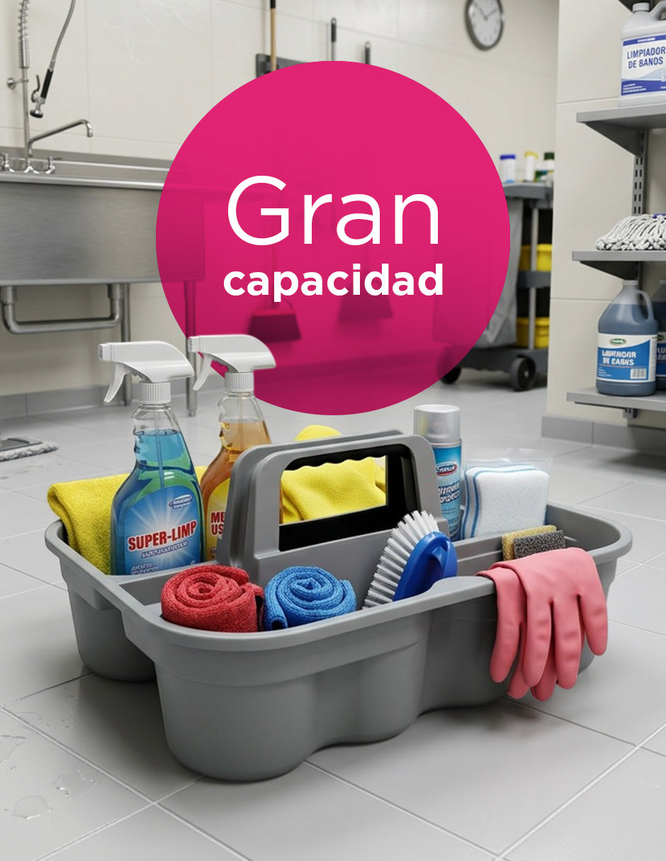 Carrito de Limpieza Industrial Baltic Vanlig Negro y Accesorio Organizador de Productos - Carro Conserje de Polietileno con Bolsa de PVC