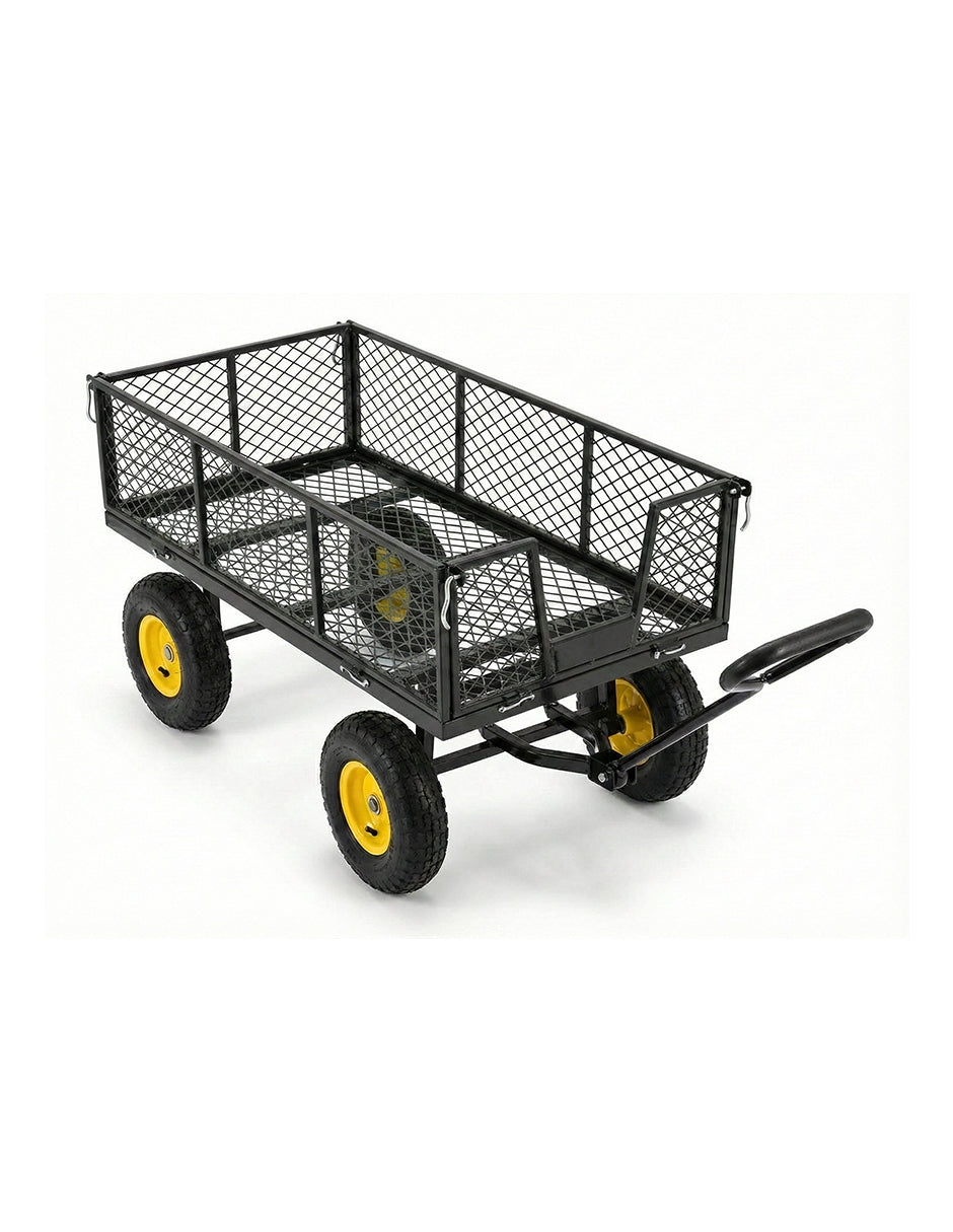 Carrito de Carga Multiusos para Uso Rudo - Estructura de Acero de 108 cm con Paneles de Malla