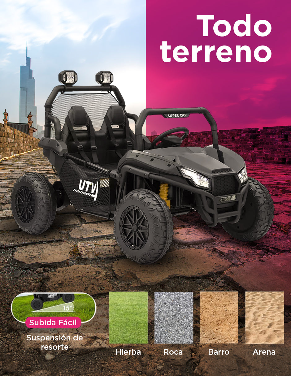 Carro Eléctrico Camioneta Montable Infantil Control Remoto Explora Negro