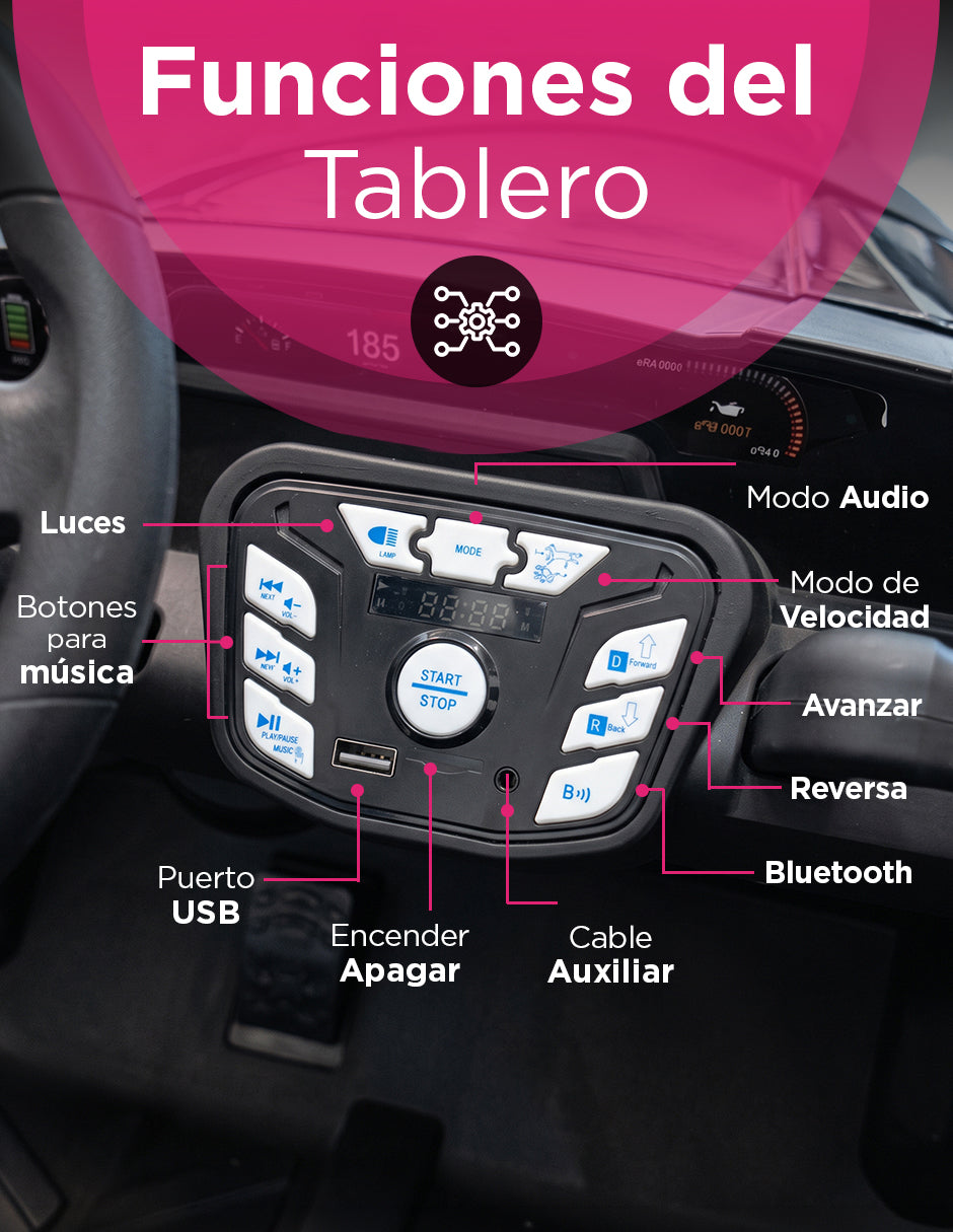Carro Eléctrico Camioneta Montable Infantil Control Remoto Explora Negro