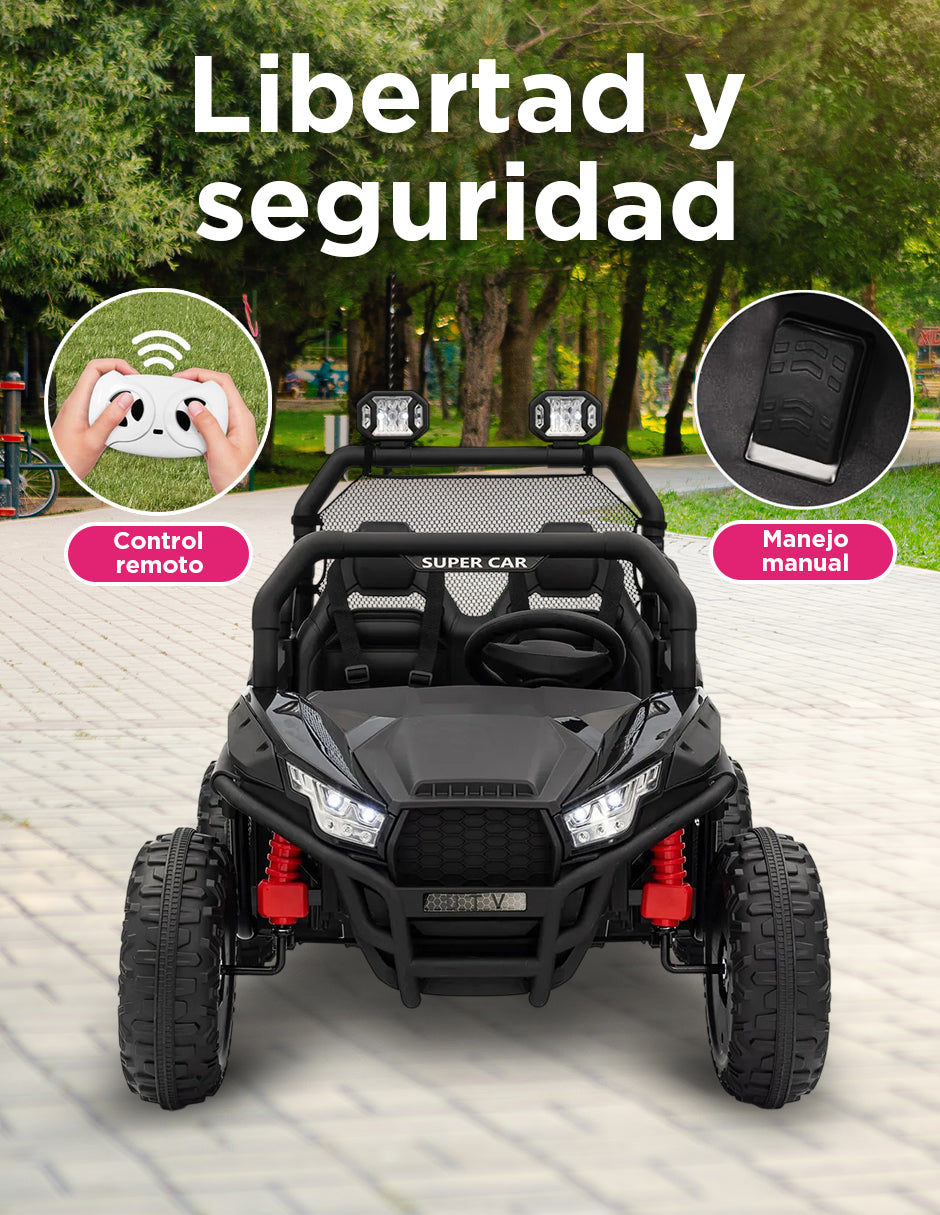 Carro Eléctrico Camioneta Montable Infantil Control Remoto Explora Negro
