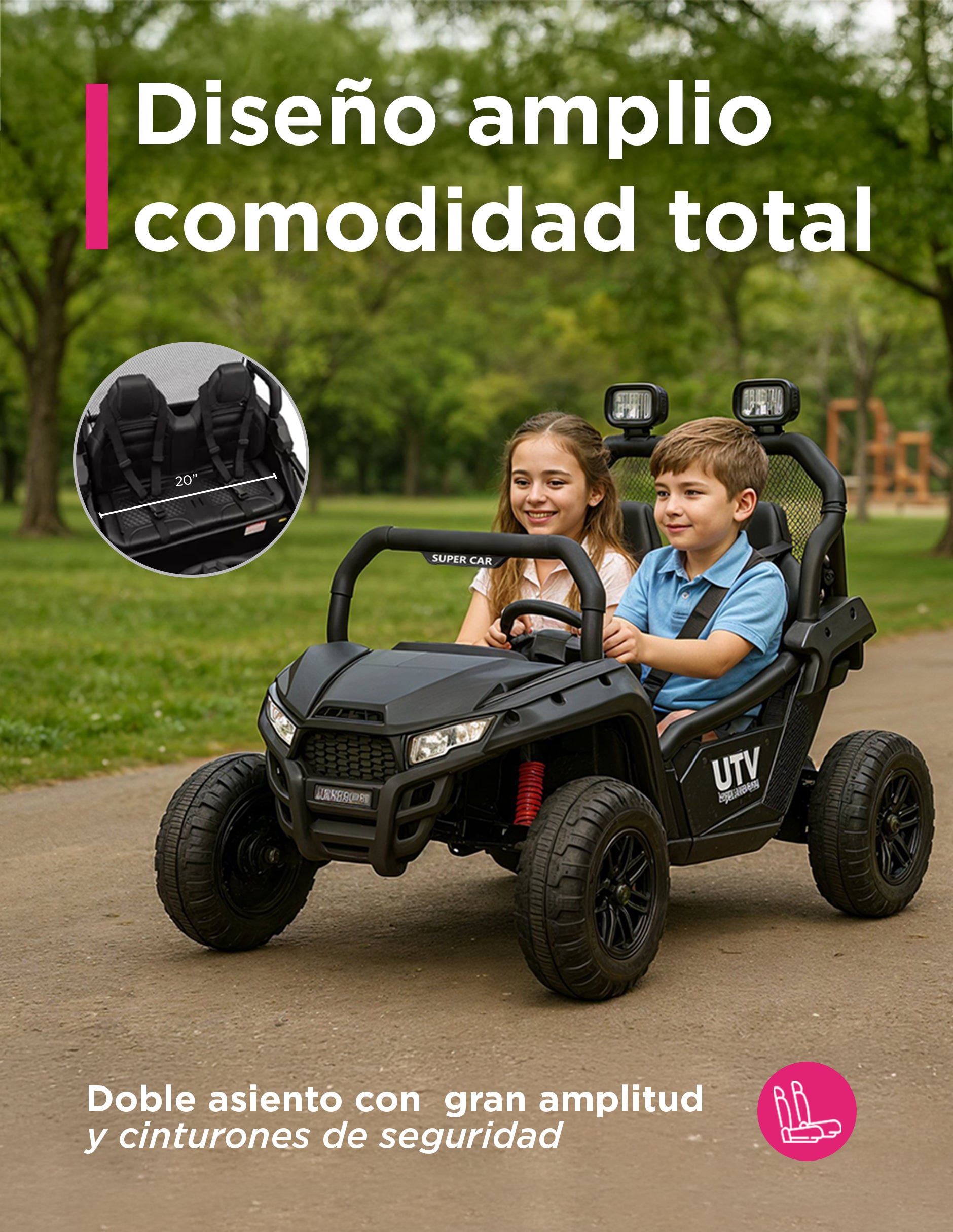 Carro Eléctrico Camioneta Montable Infantil Control Remoto Explora Negro