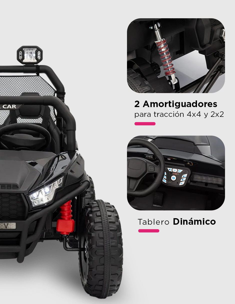 Carro Eléctrico Camioneta Montable Infantil Control Remoto Explora Negro