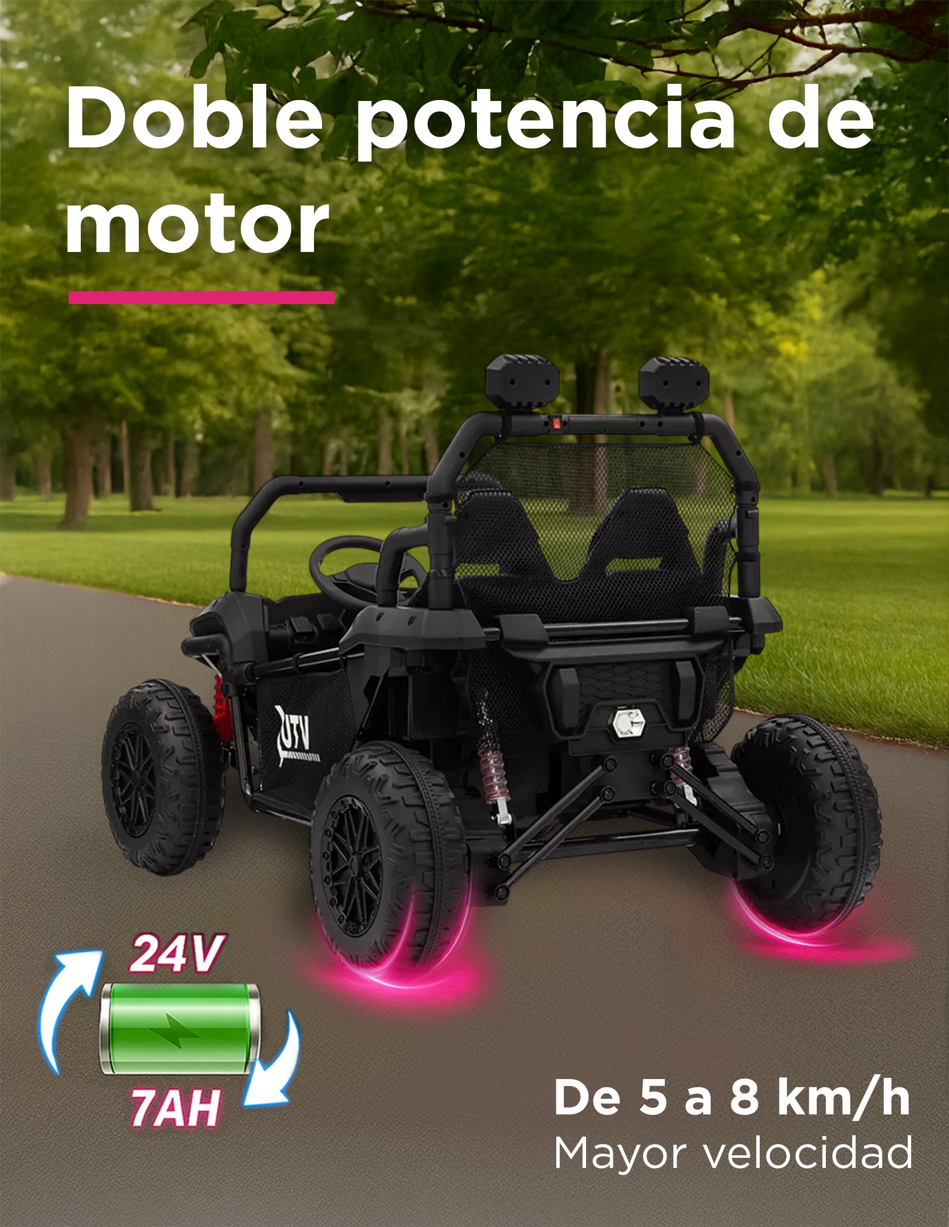 Carro Eléctrico Camioneta Montable Infantil Control Remoto Explora Negro