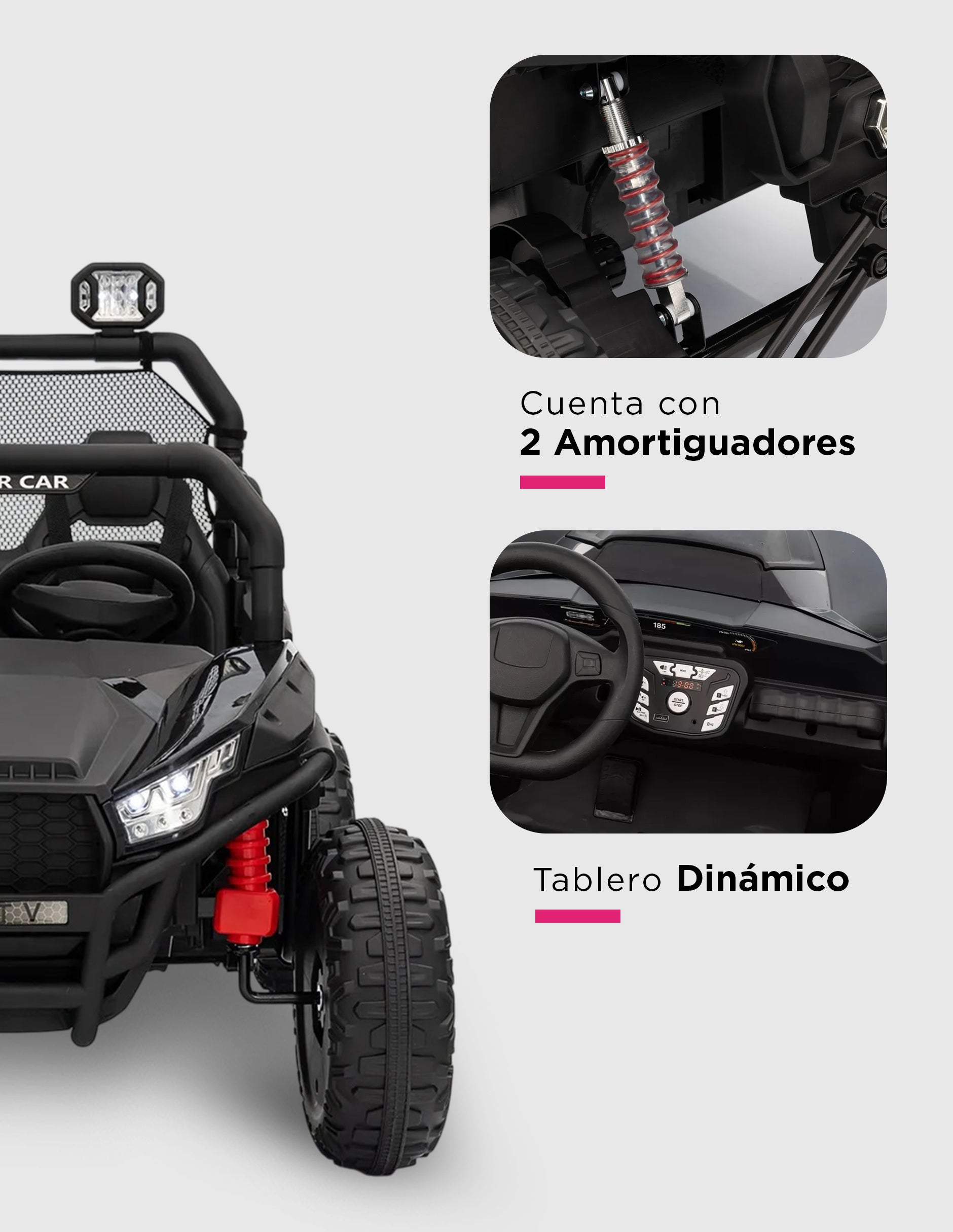 Carro Eléctrico Camioneta Montable Infantil Control Remoto Explora Negro