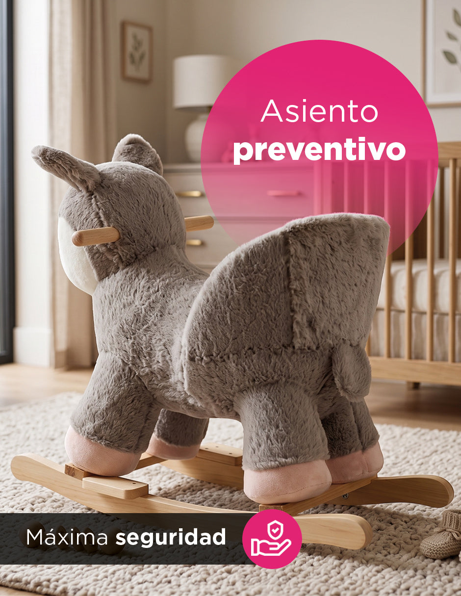 Ciervo Balancín Infantil Deerly Beige con Sonido de Canción de Cuna y Asiento Acolchado