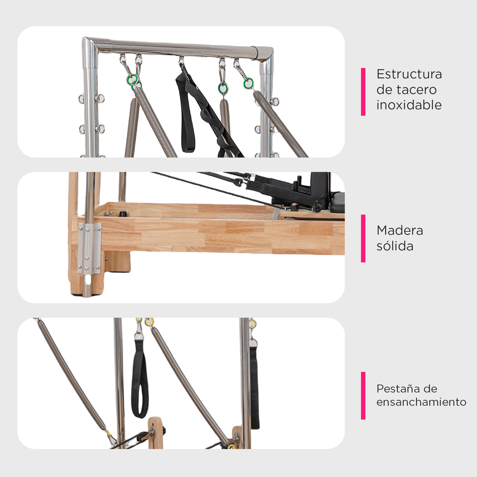 Cama De Pilates Classic Reformer Torre Media Trapecio Profesional