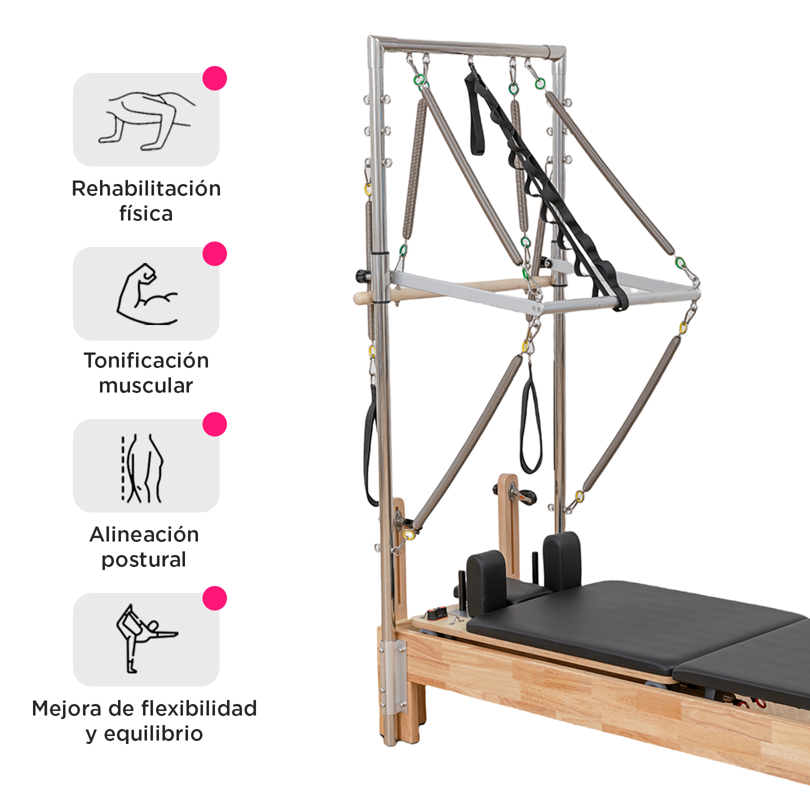 Cama De Pilates Classic Reformer Torre Media Trapecio Profesional