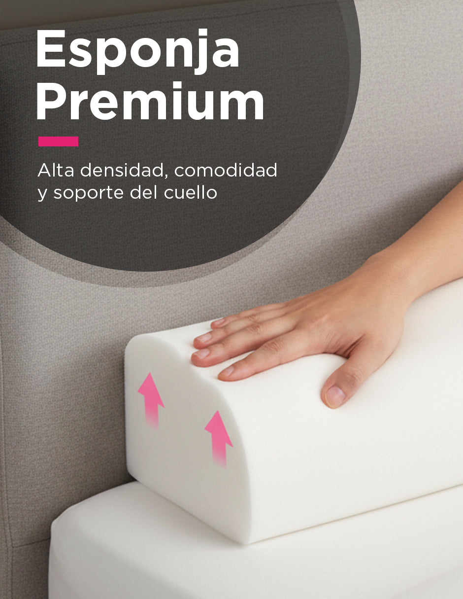 Cojin Reposa Cabezas Semicircular 42 x 15 x 11 Cm Douma Negro