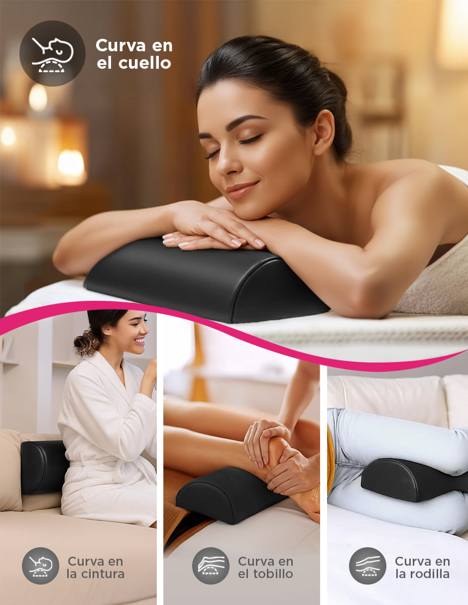 Cojin Reposa Cabezas Semicircular 42 x 15 x 11 Cm Douma Negro