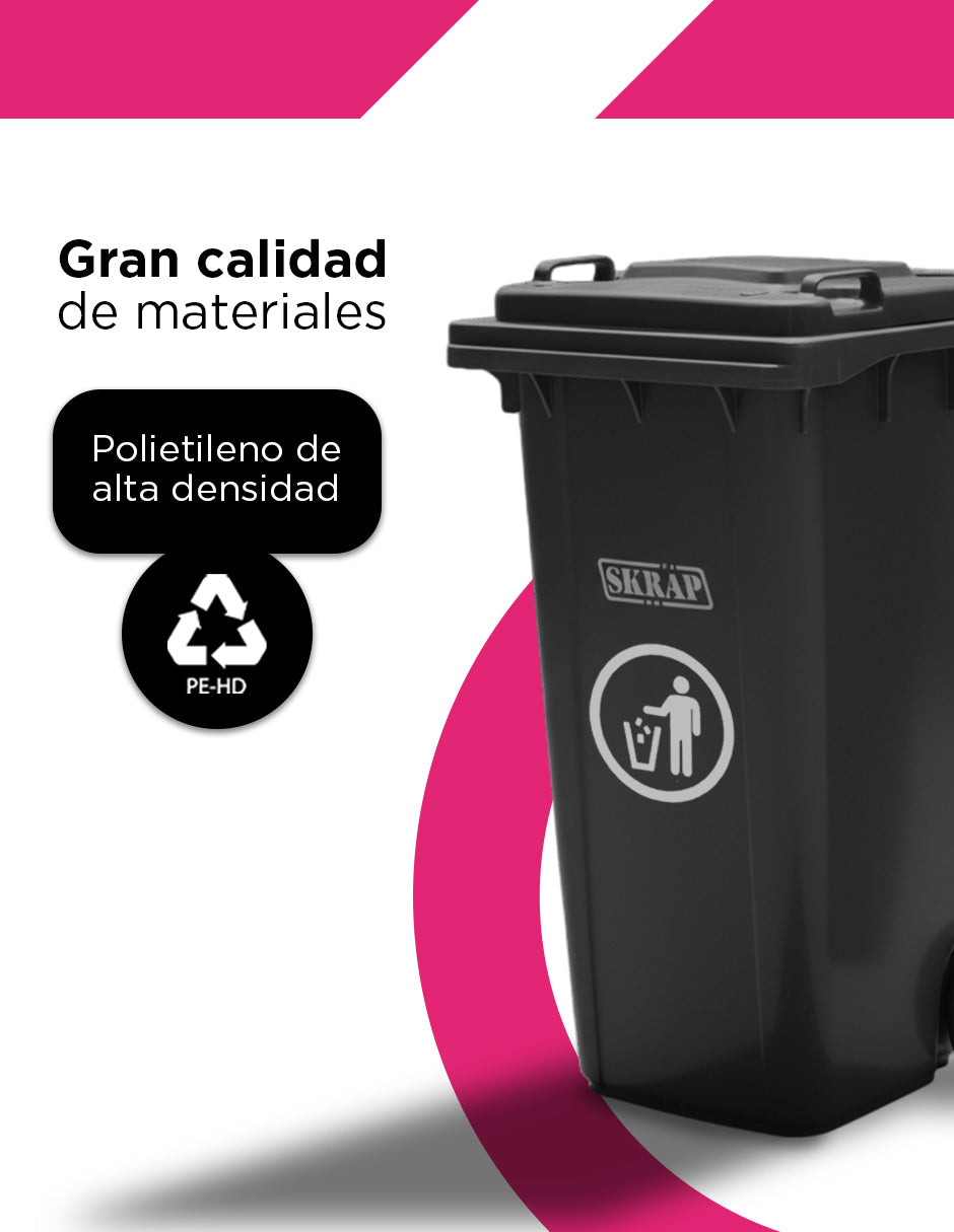 Contenedor De Basura 120L Negro