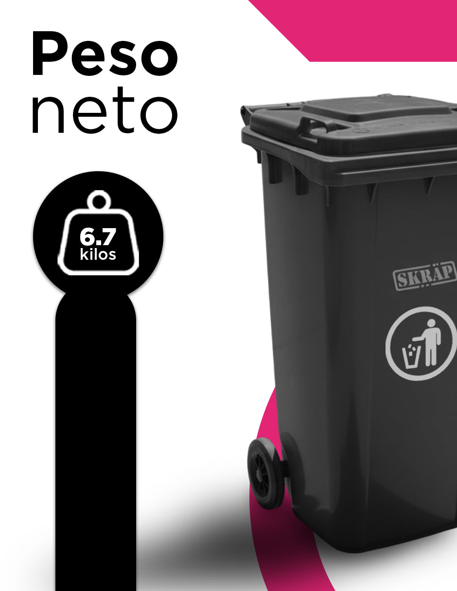 Contenedor De Basura 120L Negro