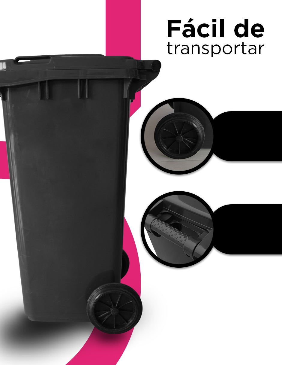 Contenedor De Basura 120L Negro