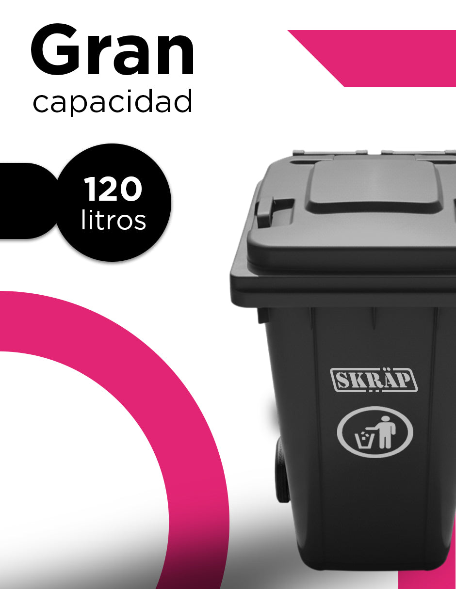 Contenedor De Basura 120L Negro