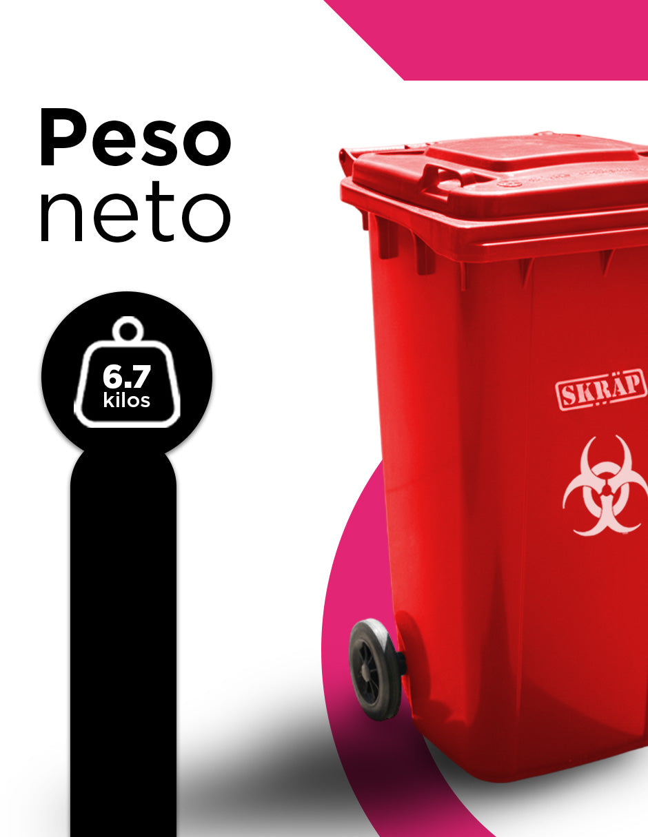 Contenedor De Basura 120L Rojo