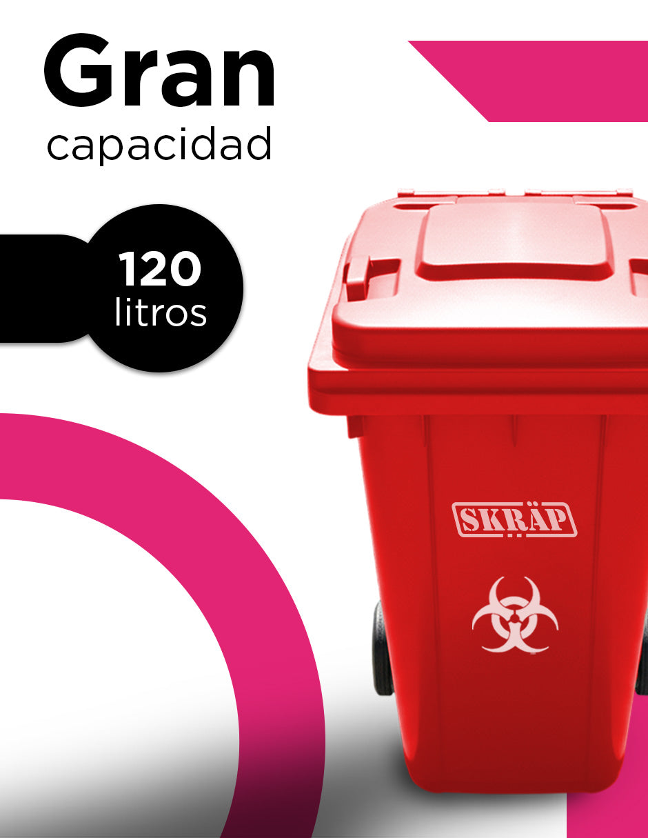 Contenedor De Basura 120L Rojo